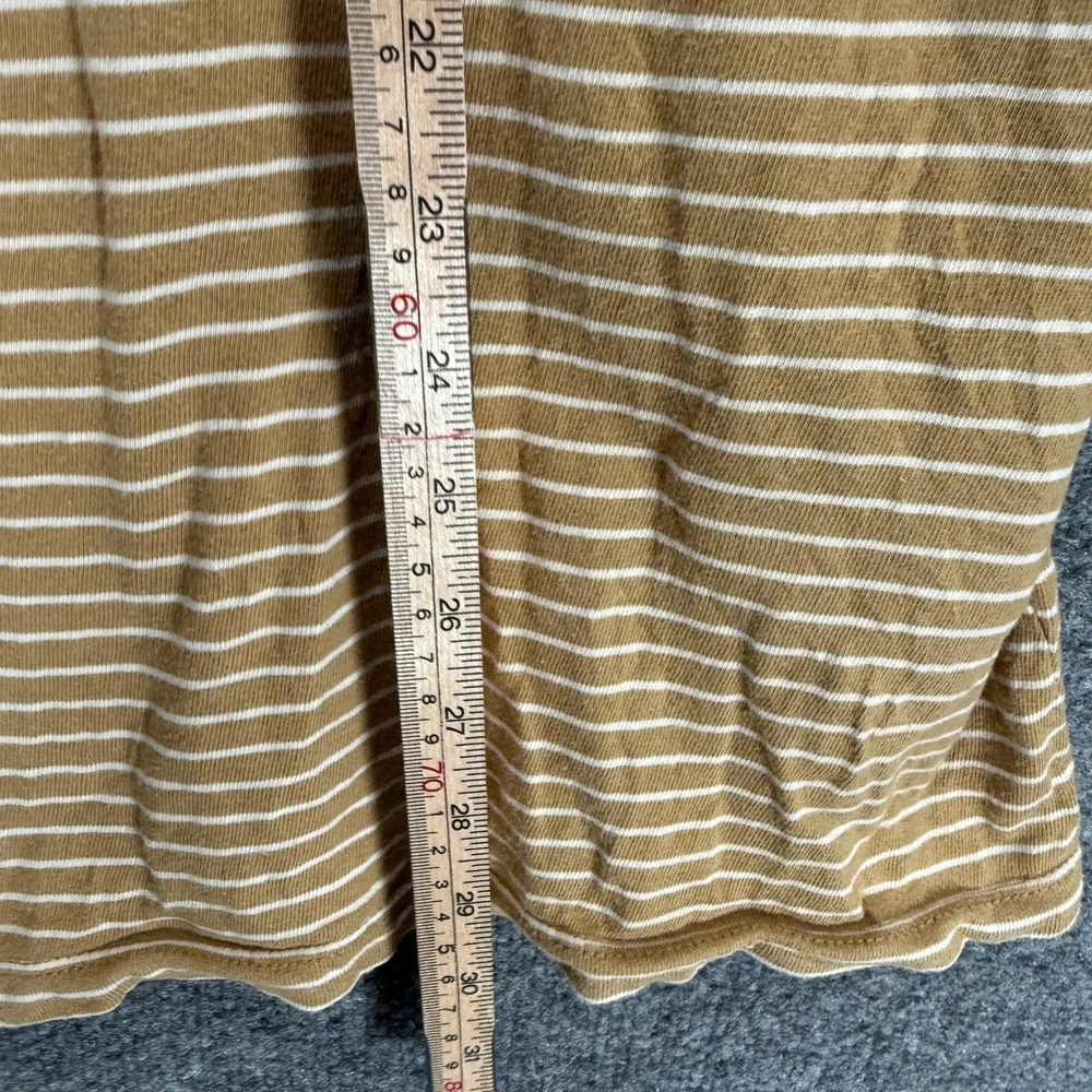 Katin Tshirt Mens Large Gold Yellow White Striped Pocket Short Sleeve Tee Casual